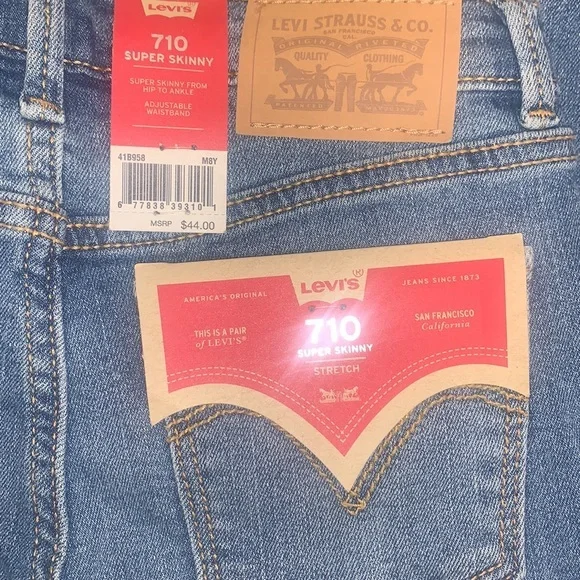 NWT Levi 710 super skinny jeans 8 regular Girls - Picture 6 of 7